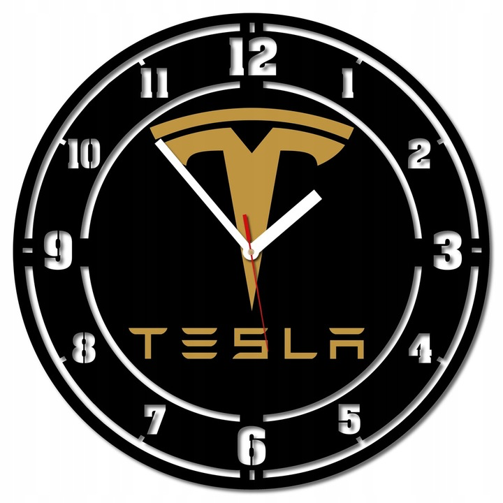 Zegar ścienny 40cm Motoryzacja Tesla