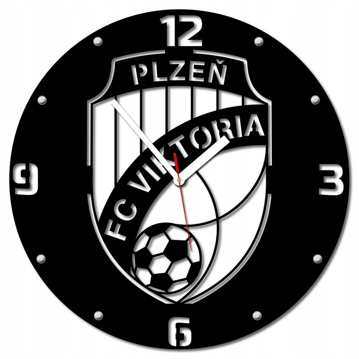 Zegar ścienny 40cm Czeski klub piłkarski Viktoria Pilzno